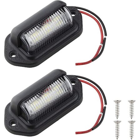 Nummerpladelys, 12v-24v Universal Nummerpladelampe 6 Smd Trin Høflighedslys Til Bil Trailer Køretøj Lastbil Ute Van Caravan Lorry Båd (sort)