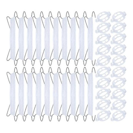 40 stk Tomatkroker med Snor, Tomatstøttekroker, Tomatholderkroker & Plantestøtteklemmer (FMY) Sølv hvit