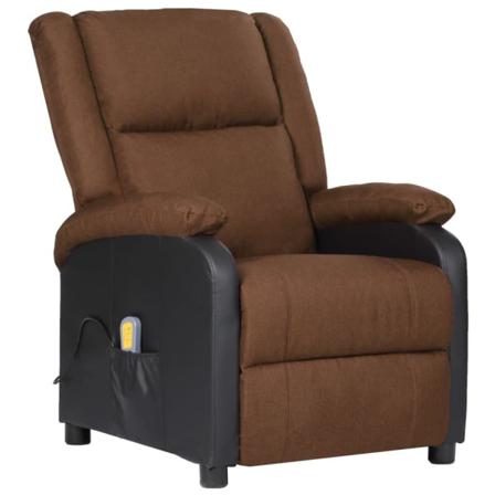 Vidaxl Elektrisk Massagefåtölj Brun Konstläder & Tyg Brun