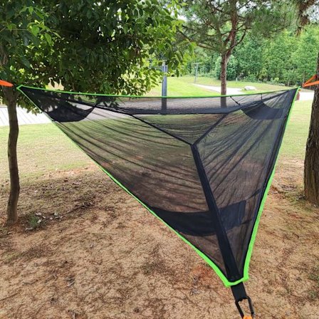 Utomhuscamping Hängmatta Multi-Person Triangel Hammock Folding Portable Mesh