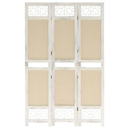 Vidaxl Rumsavdelare 3 Paneler Gräddvit 105x165 Cm Tyg Kräm