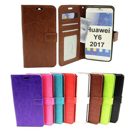 Crazy Horse Wallet Huawei Y6 2017 (mya-l41) Brun