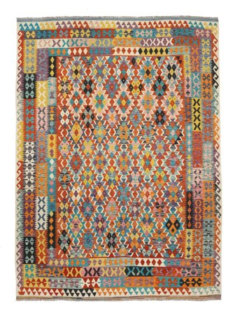 300X392 Alfombra Oriental Kilim Afghan Old Style Marrón/Negro Grande (Lana, Afganistán)