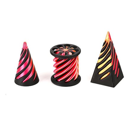 3 stk. 3D-printet Spiral Kegle Fidget Legetøj, Den Umulige Pyramide Gennemgangsskulptur, Den Umulige Kegle Fidget Legetøj, ADHD Fidget