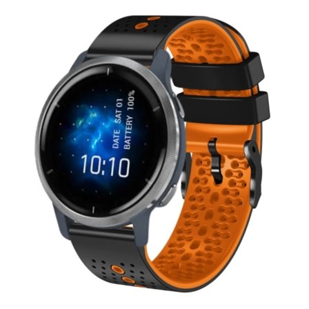 För Garmin Venu 2 22 mm perforerat watch i tvåfärgad silikon