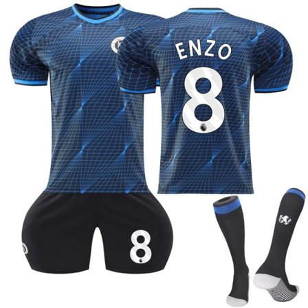 23-24 Chelsea Away Fotbollsdräkter Träningsuniformer Dräkt #8 Enzo Kids 28(150-160CM)