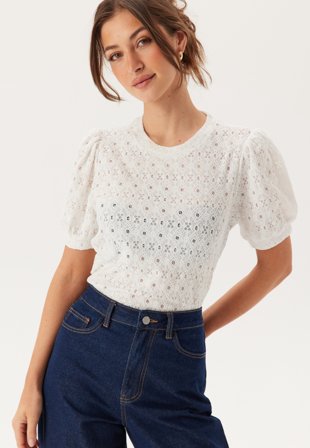 Object Collectors Item - Objlaila S/S RE TOP - Cloud Dancer - Kläder - - Bubbleroom