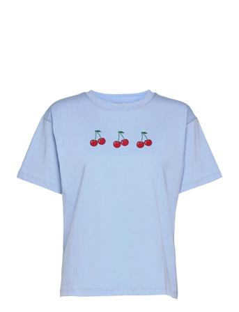 Organic T-Shirt Ss T-shirt Top Blå Barbara Kristoffersen By Rosemunde