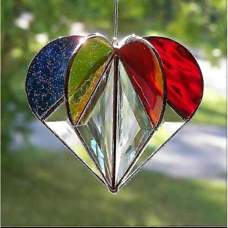 Flerfacetteret Hjerte Farverig Dekoration Solfanger Regnbue Maker