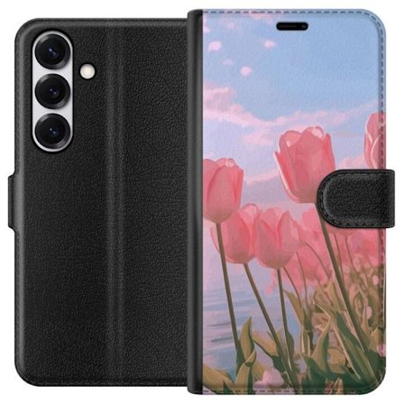 Plånboksfodral till Samsung Galaxy S25 med Rosa Tulpaner