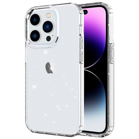 iPhone 14 Pro Max Glitter Powder Skal - Genomskinligt