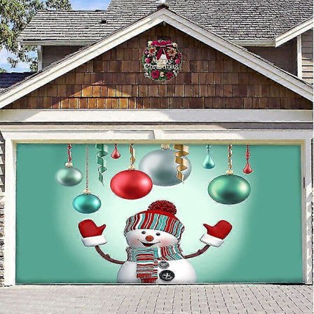 7x 4,9 m Glædelig Jul Julebanner Garageport Cover Stort Dør Cover