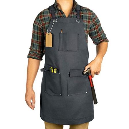 Arbejdsforklæde med værktøjslommer Heavy Duty Unisex Canvas Fork mørkegrå dark grey