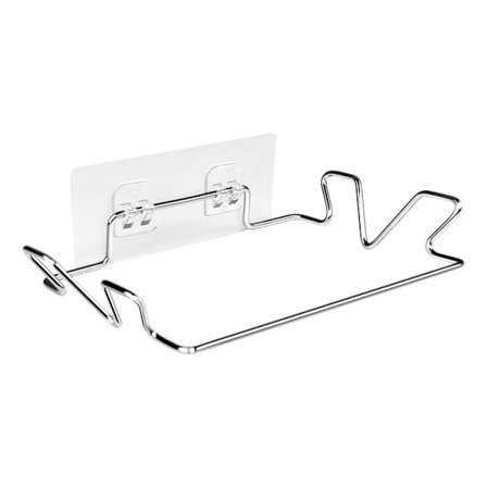 Veggmontert søppelposeholder i rustfritt stål, selvklebende hengende søppelstativ, multifunksjonell, stansfri håndklehenger, kjøkken- og 