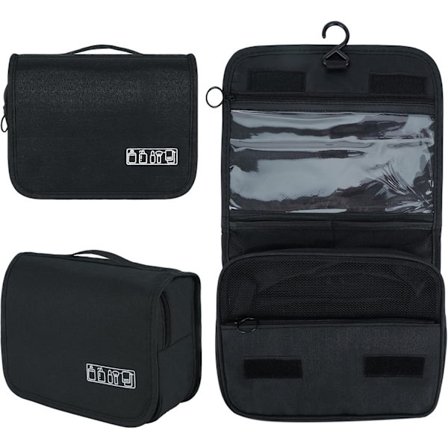 Vikbara Vattentäta Toalettväskor, Stor Toalettväska, Stor Kapacitet och Multifunktionell Resväska (Svart)