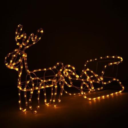 SPRINGOS julljus Ren och släde 192 LED 130 cm - varmvit Vit varm