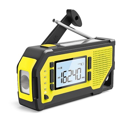 Emergency Solar Hand Crank Radio - Aiworth Am/fm/noaa Vejrradio, Bærbar Survival Radio Med Led Lommelygte, Mobiltelefon Oplader, Sos Alarm For Hom