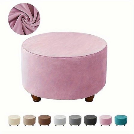 1 kpl Joustava jalkarahin päällinen, pyöreä puffin päällinen, jalkarahin päällinen huonekalusuoja, makuuhuoneen toimiston olohuoneen kodin 