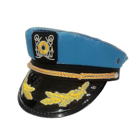 Kaptein Yacht Sailor Hat Justerbar Hat Flat Top Visor - Hvit - 1 Stykke