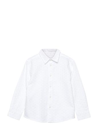 Printed Cotton Shirt Tops Shirts Long-sleeved Shirts White Mango