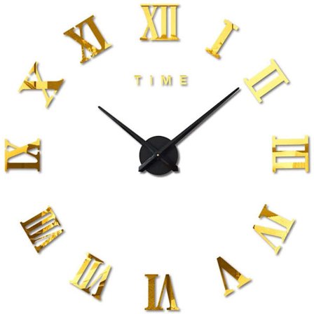 Modern DIY Stor Väggklocka Stor Klocka Dekal 3D Klistermärken Romerska Nu