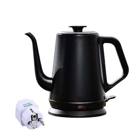 Lang Tud Kedel med Tysk Stikadapter Holdbar Hæld-Over Kaffekedel til Hjemmebrug