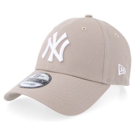 New Era - New York Yankees League Essential 9FORTY Stone/White Adjustable Adjustable Grey Cap - MLB @ Hatstore