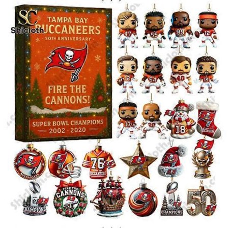 Tampa Bay Buccaneers NFL Viikko 50 Joulukalenteri Joulukuusen Koriste, Akryyliriipuskoriste