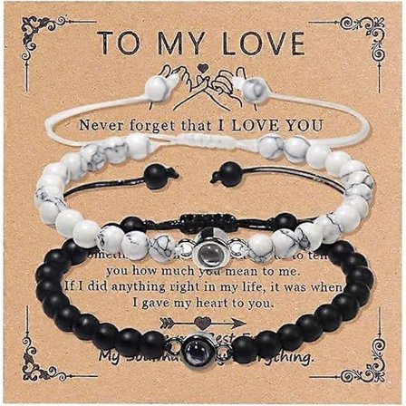 Jag Älskar Dig 100 Språk Armband Parpresenter Till Min Man, Pojkvän, Flickvän, Make, Min Kärlek, Själspartner, Förlovade Årsdag Alla Hjärtans Dag 