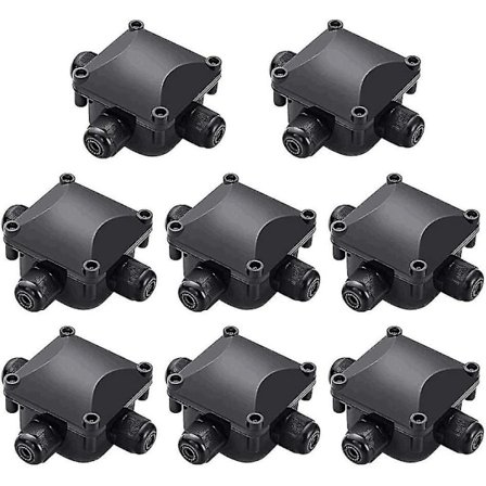 Grenboks 8 stk Vanntette Ip68 3-veis Kabelkontakt Fordelerboks Jordkabel Elektrisk Utendørs Fordelerboks Utendørs Kabelmuffe Tilkobling