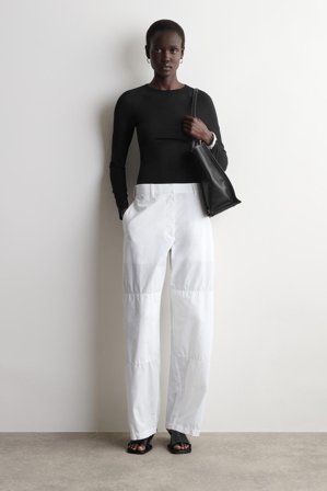 COS Women's Top A Maniche Lunghe In Jersey Tecnico in Nero