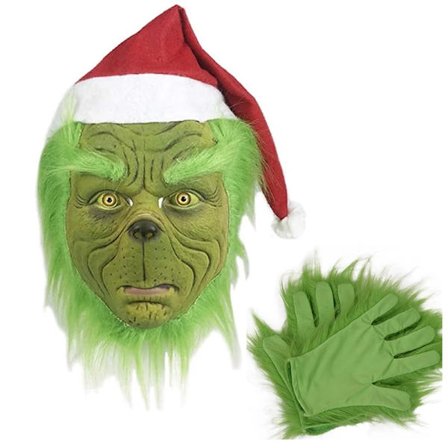 Grinch kostume til rollespil, grøn monster kostume, fuld krops kostume