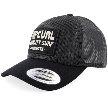 Rip Curl - Negro trucker Gorra - Pacific Rinse Black A-frame Trucker @ Hatstore