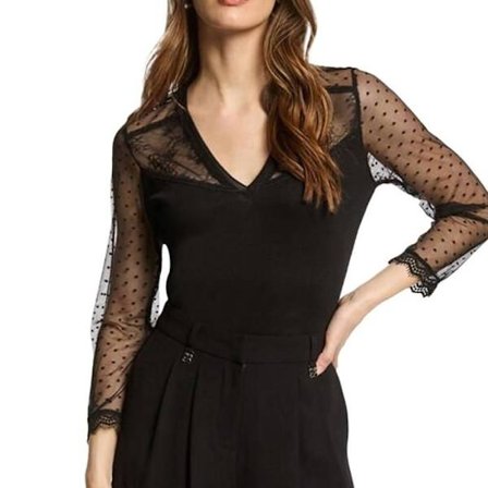 T-shirt Långärmad Svart Kvinna Morgan THAISA