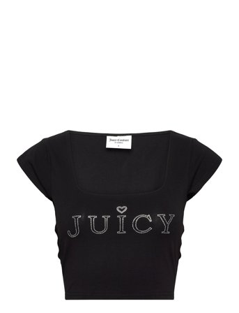 Juicy Couture | Regal Square Neck Cropped Tee | L
