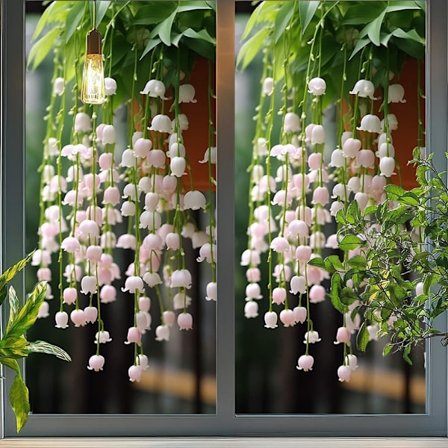 Värikkäät kukkakimpputarrat ikkunoihin – 3D-kukkaistutukset, itseliimautuvat tarrat keittiöön, kylpyhuoneeseen ja toimistoon (40 x 100 cm)