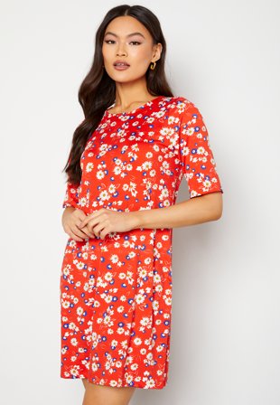 Happy Holly Blenda ss dress Red / Floral Klær