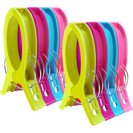 8-delt sett strandstol badehåndkle båtstol fritidsbåtstol plenstol bassengstol i lyse farger for å forhindre at håndkleet blåser bort 6,3 tommer