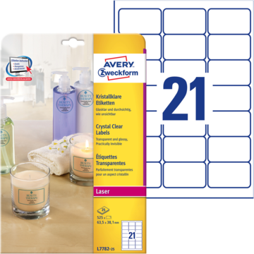 Etikett Klar 63,5x38,1 mm