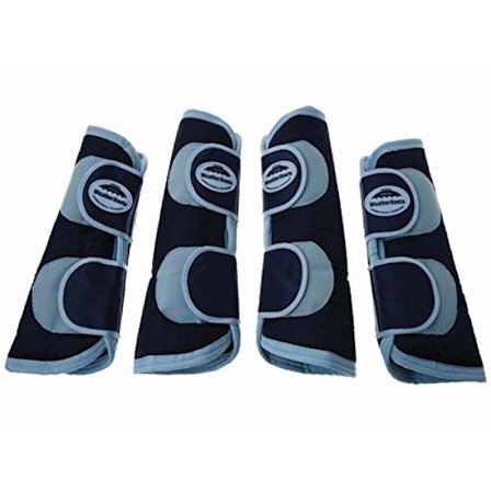 Weatherbeeta Wide Tab Long Travel Boots Cob Navy/Silver