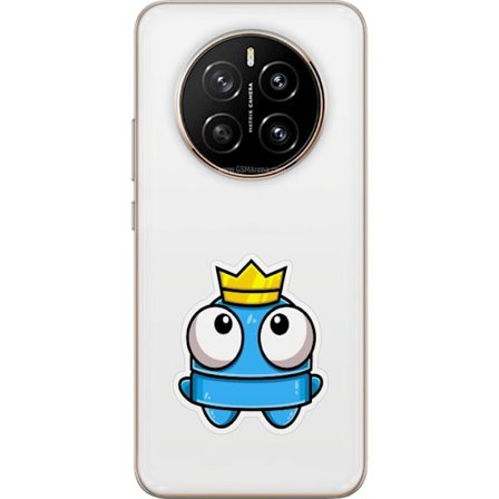 Kompatibel Mobilcover til Honor Honor Magic7 Blå tegnet figur med krone og store øjne i legende kongelig stil