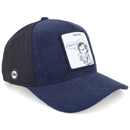 Capslab - Modrá trucker Kšiltovka - Gaston Square Patch Black A-Frame Trucker @ Hatstore