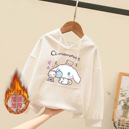 Sanrioed Plysch Anime Cinnamoroll Melodi Tecknad Barntröja Kawaii Baby Boy Girl Sweatshirt Pullover Rock Barn Kläder Present 130 BN-