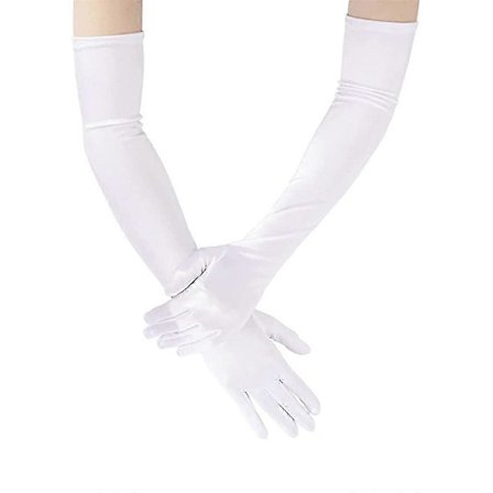 Satiiniset pitkät hanskat, yhteensopivat naisten häähanskojen kanssa, esiintymishanskat, satiinihanskat