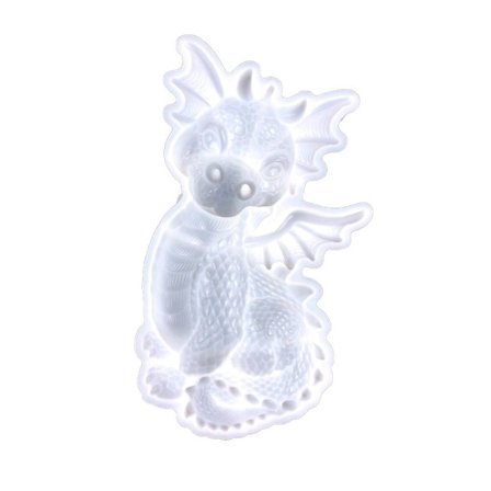 Drage Vegg Hengende Form Drage Statue Form HVIT