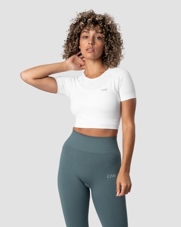 ICANIWILL - Define Seamless Cropped T-shirt Wmn White - Naiset - Treenivaatteet ICIW:ltä