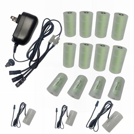 3 in 1 3-12V Säädettävä AC100-240V Virtalähde, DC3V-12V Paristonkorvaussarja Korvattavissa LR20 D tai LR14 C