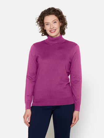 BRANDTEX - Strik Rullekrave - Fuchsia Pink