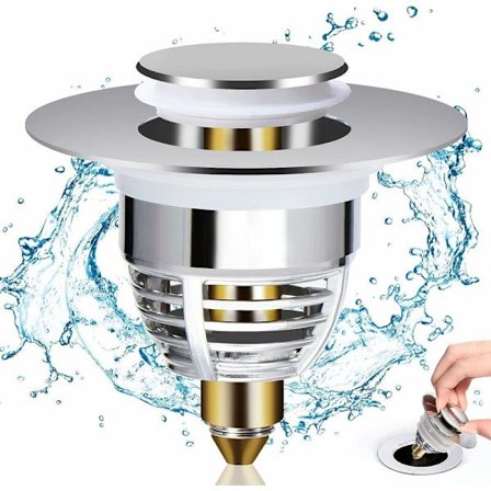 Universal håndvask afløb, pop-up håndvask prop med 2 tætninger til badekar, køkken, vask (afløbshul 32-42mm), Stöpsel Waschbecken