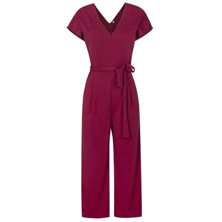 Dam V-ringad Jumpsuit Kort Ärm Enfärgad Summer Playsuit